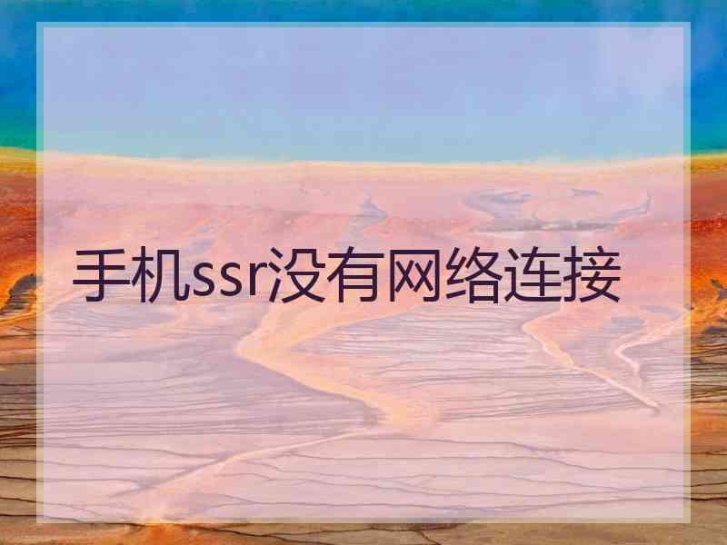 手机ssr没有网络连接