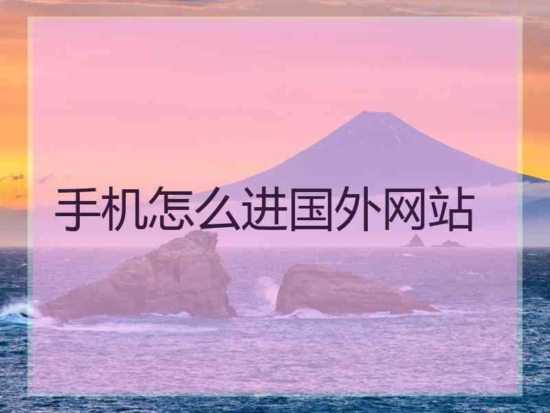 手机怎么进国外网站